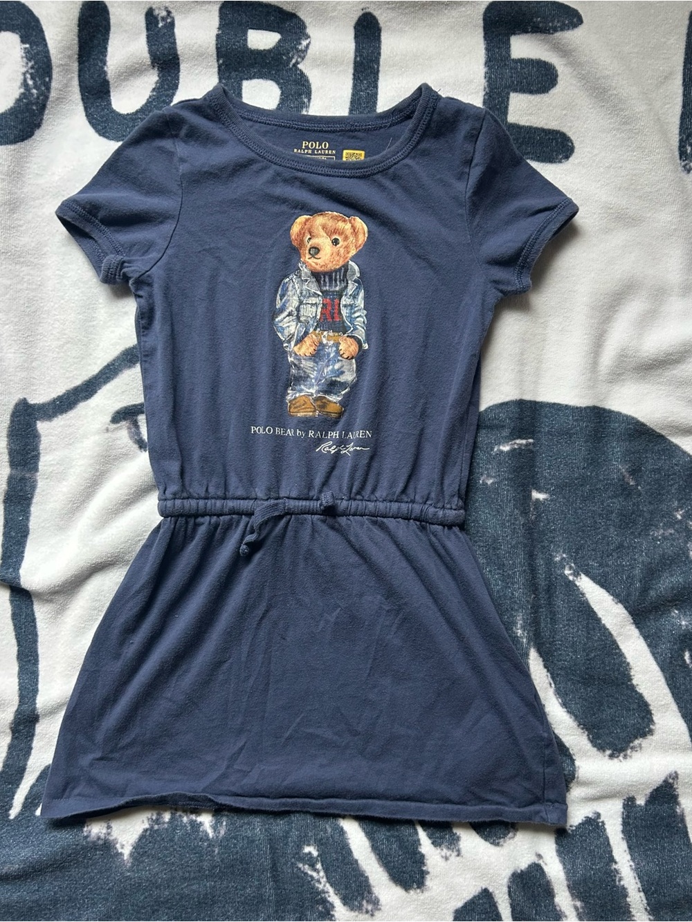 Polo by Ralph Lauren Navy Polo Bear Graphic Dress 4T girls